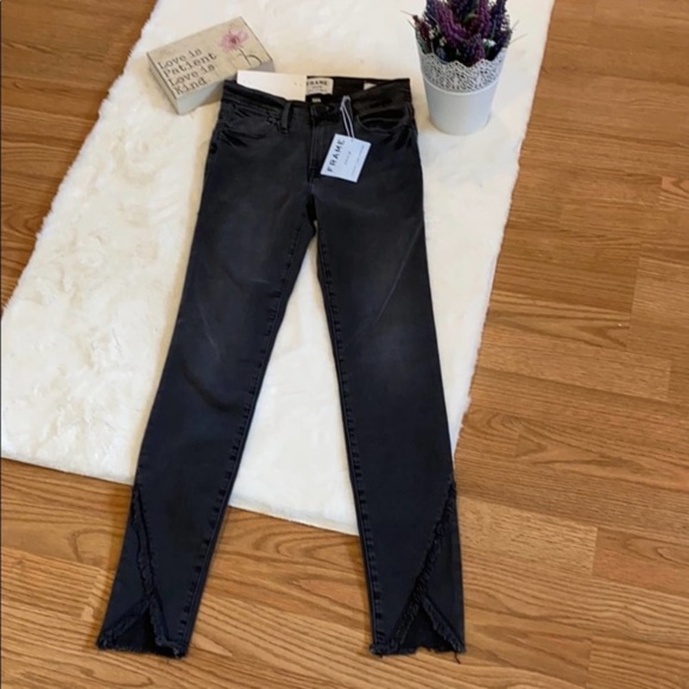 NWT Frame Denim Black High-Rise Skinny Fit